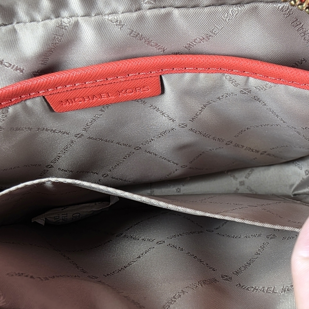 Michael Kors crossbody bag red orange summer small purse GUC‎ - Picture 10 of 11